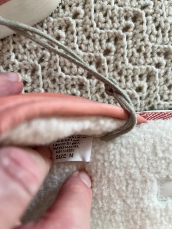 NWT size M Maeve Coral Pink Quilted Faux-Shearling Slide Slippers - Picture 5 of 5